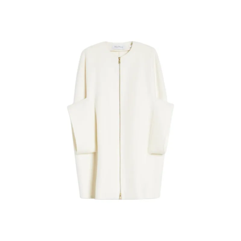 MaxMara Zip Up Crewneck Short Sleeved Coat-0