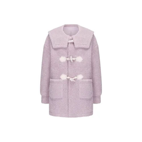 CHIWAWAMEME Velvet feel Coat Women's Milk Taro Purple