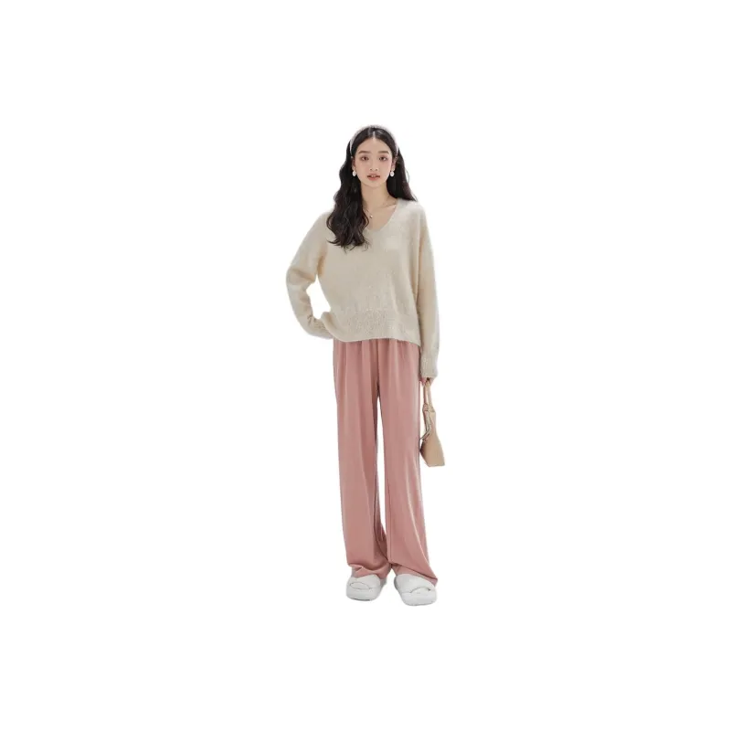 DEAR DEER PUFF Casual Pants Women's Pink-0