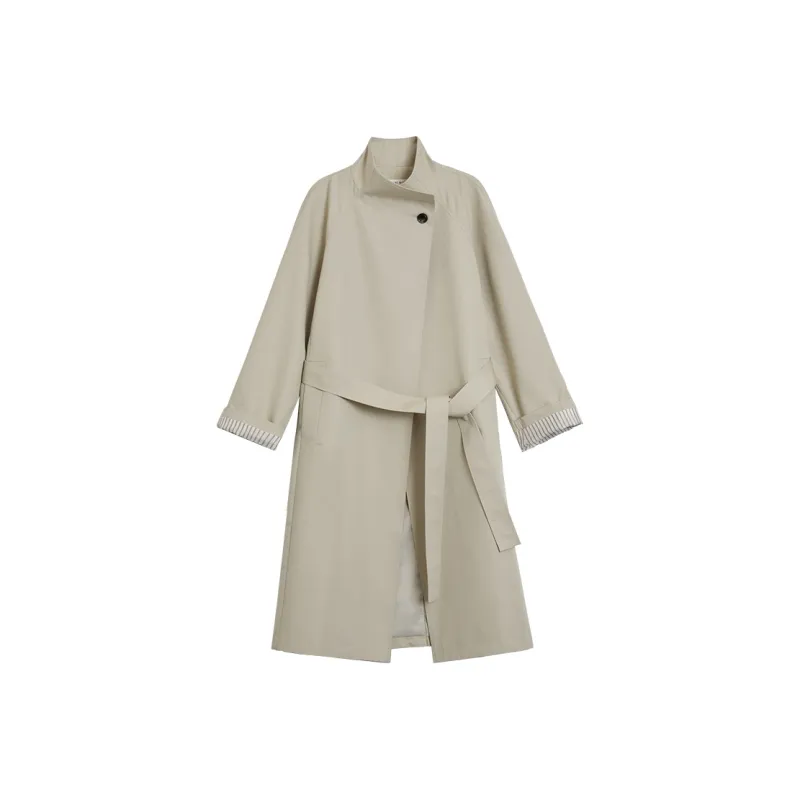 Mambe Trench Coat Women's Almond Beige-0