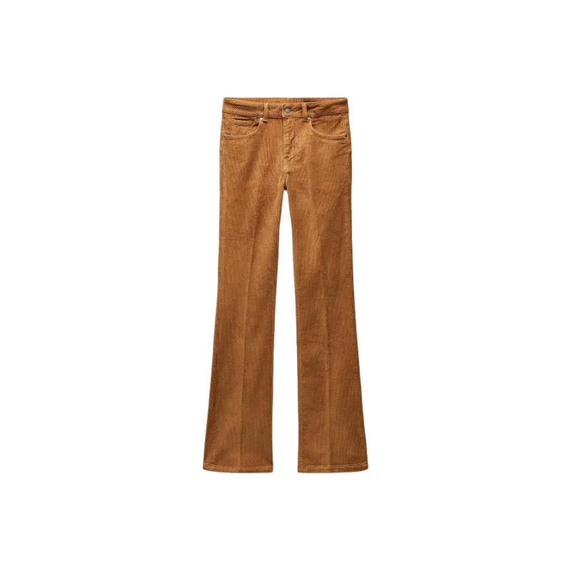 ZARA ZW Series Casual Pants Women's Yellow Brown-0