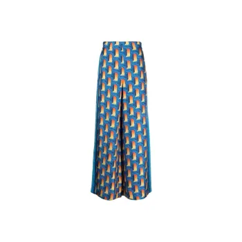 CASABLANCA Printed Wide Leg Trousers 'L'Arche De Nuit'