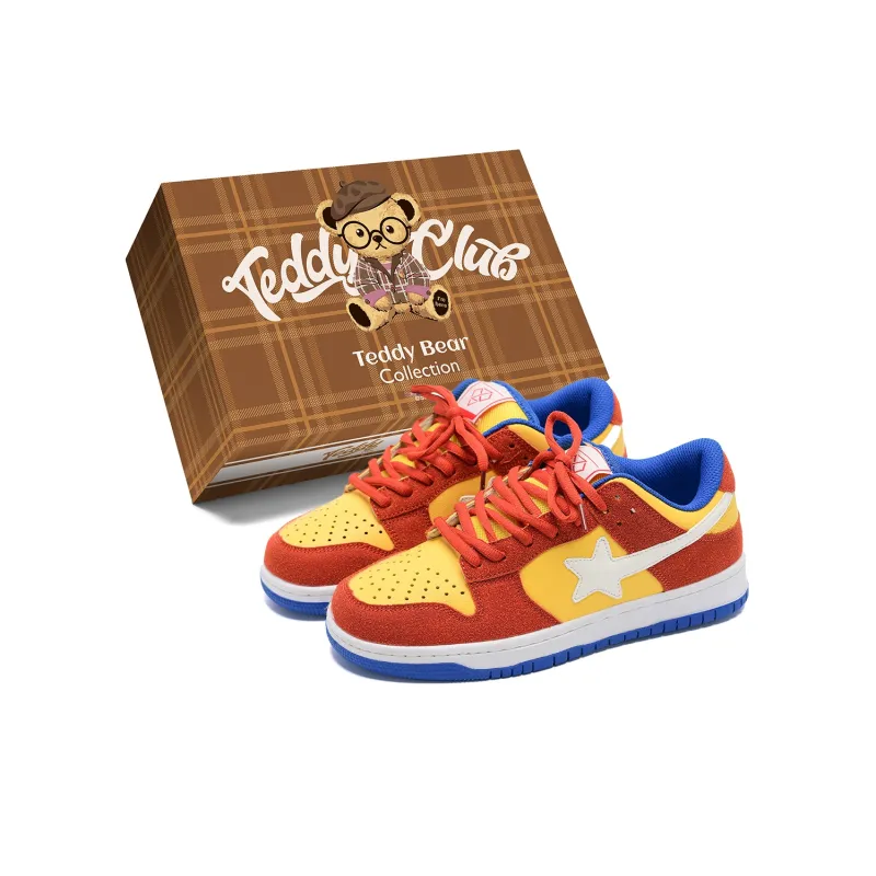Teddy Bear Collection Coverage Slip Resistant, Abrasion Resistant, Lightweight Low Top Skateboard Shoes Unisex-7