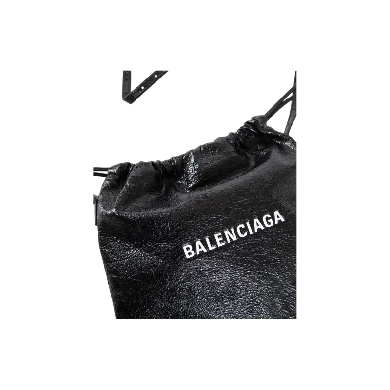 Balenciaga Logo Printed Drawstring Crossbody Bag-2