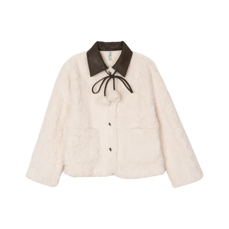FAWENXIANGZI Velvet feel Coat Women's Apricot-0