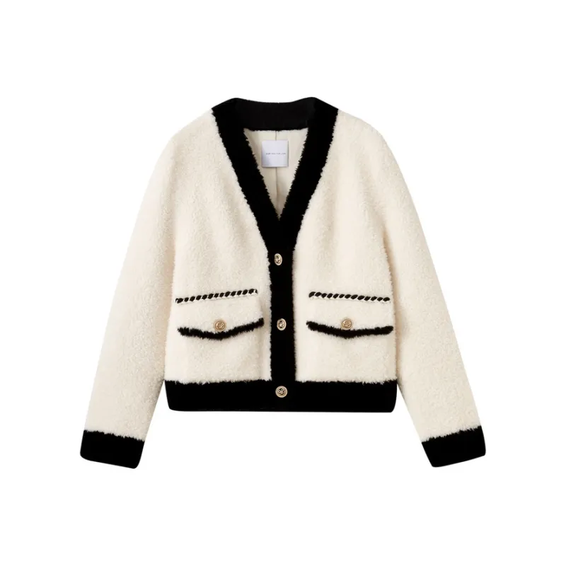 SHUIYUNJIAN Velvet feel Coat Women's Ivory White-0