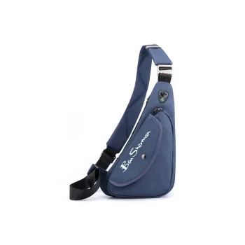 BEN SHERMAN Nylon Sling Bag Unisex Dark Blue/Black/Gray