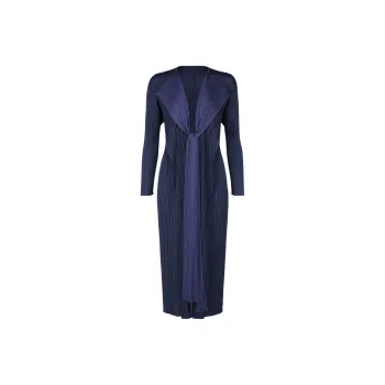 PLEATS PLEASE ISSEY MIYAKE Trench Coat Women's Marine Blue