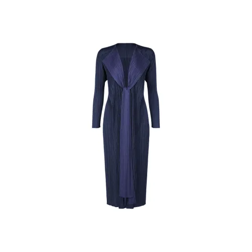 PLEATS PLEASE ISSEY MIYAKE Trench Coat Women's Marine Blue