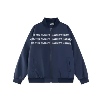 YINLEI Baseball Jacket Unisex Navy Blue