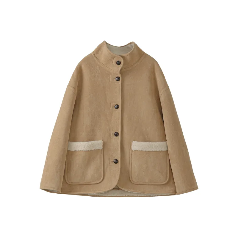 Fstudio Velvet feel Coat Women's Khaki-0