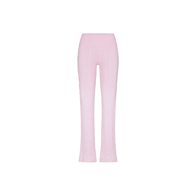 SKIMS FW24 Winter Warm Collection SWEATER KNIT FOLDOVER PANT Casual Pants Women's BABY PINK/Light Pink-0