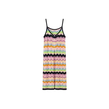 CHUU Vests Women's Pink Stripes