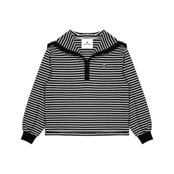 CALLED BACK Sweatshirt Women's Black White Stripes