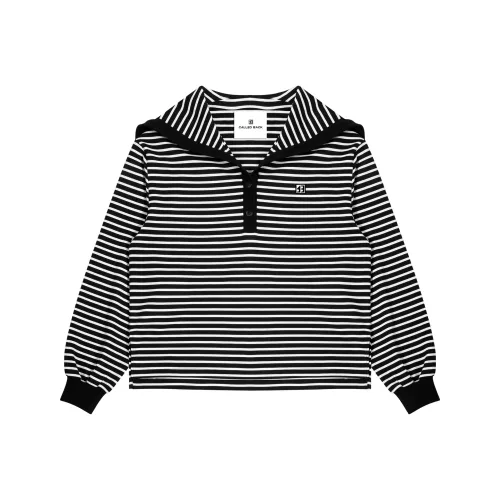 CALLED BACK Sweatshirt Women's Black White Stripes