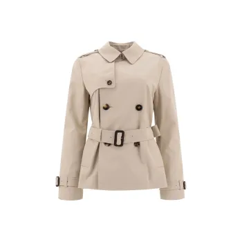 Burberry Double Breasted Belted Short Coat