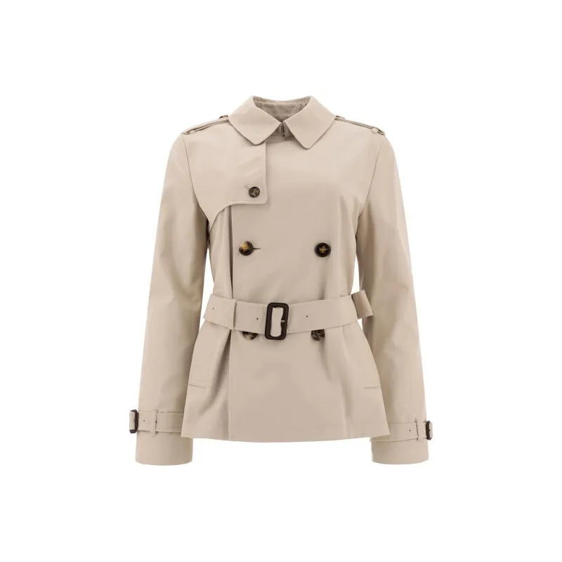 Burberry Double Breasted Belted Short Coat-0