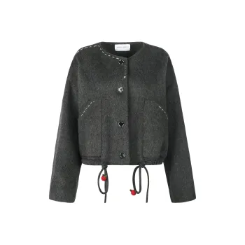 Valeria Obbaco Cropped Coats Women's Gray