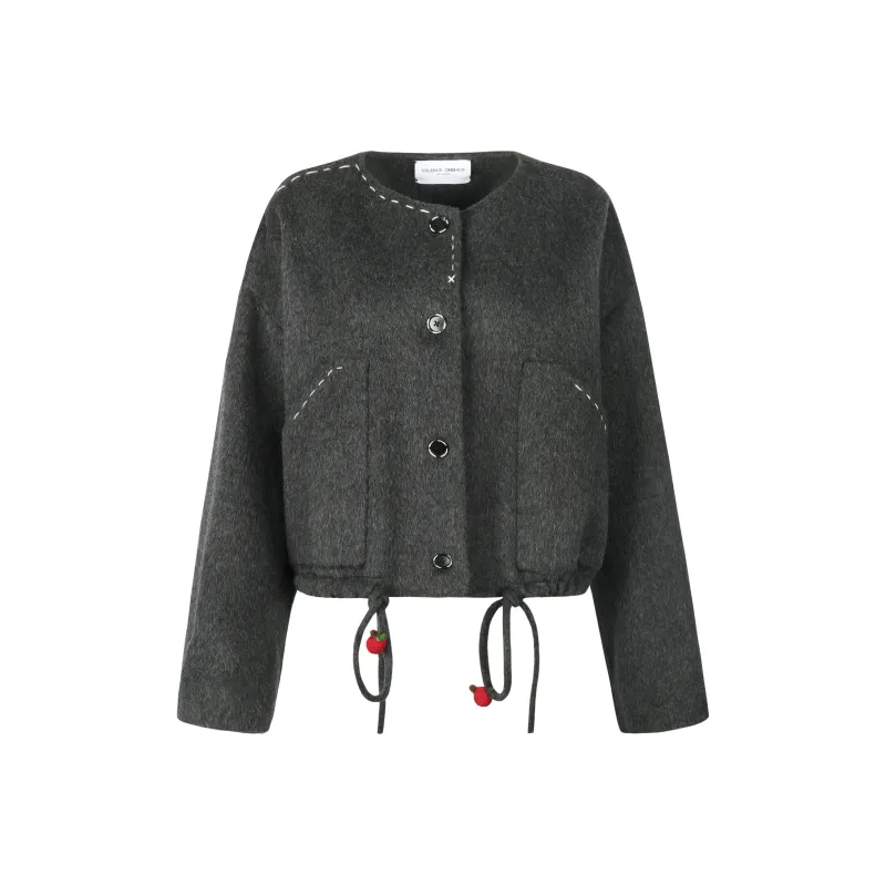 Valeria Obbaco Cropped Coats Women's Gray-0
