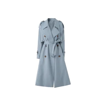 SOON FLOWER Trench Coat Women's Lake Blue