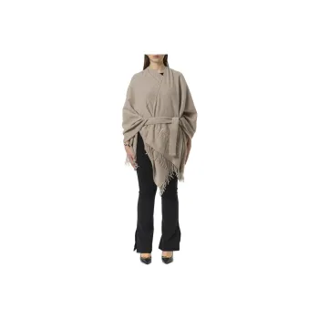 MaxMara Belted Fringed Edge Poncho