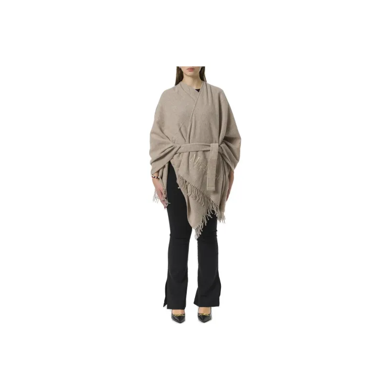 MaxMara Belted Fringed Edge Poncho-0