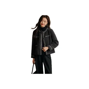Mo Han Yi Mei Velvet feel Coat Women's Medium Gray