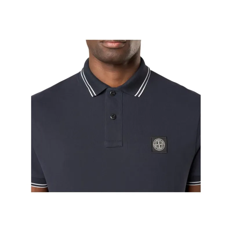 STONE ISLAND Logo Patch Short Sleeved Polo Shirt-1