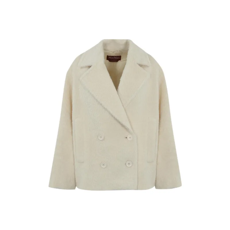 MaxMara Studio Coats Women's Wool White-0