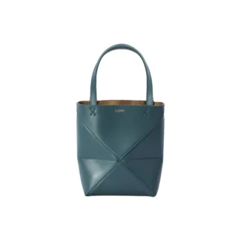 LOEWE Puzzle Fold Calfskin Tote Bag, Shopping Bag, Shoulder Bag, Handbag Mini Women's Green