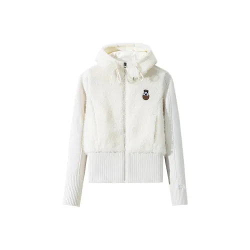 Anta x NEIXINXIAOHAI LIANMINGKUAN Life Collection Velvet feel Coat Women's Vanilla Ecru