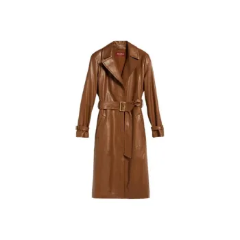 MaxMara Studio Leather Jacket Women's Brown