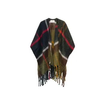 BARBOUR Checked V-Neck Cape