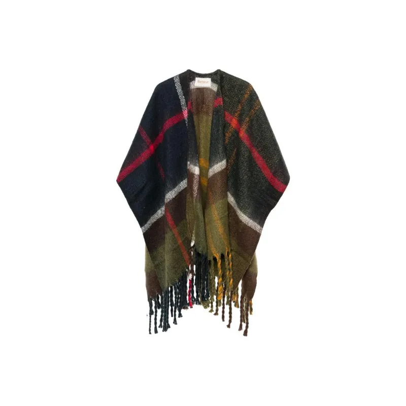 BARBOUR Checked V-Neck Cape-0