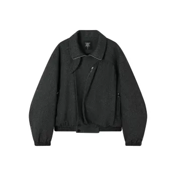 Ouyang Cropped Coats Women's Wheat Pattern