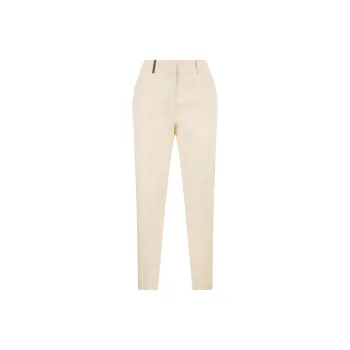 PESERICO Leather tag Trousers