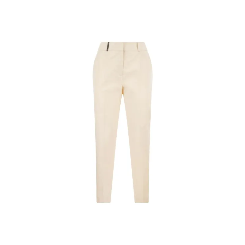 PESERICO Leather tag Trousers-0