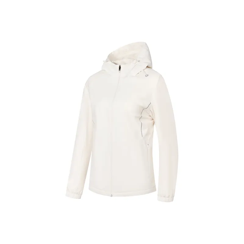 QIAODAN Trench Coat Women's Cream White-0