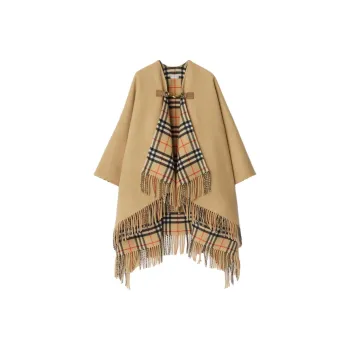 Burberry Check pattern Wool Cape