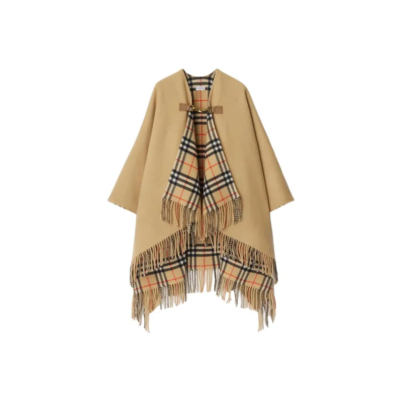 Burberry Check pattern Wool Cape-0