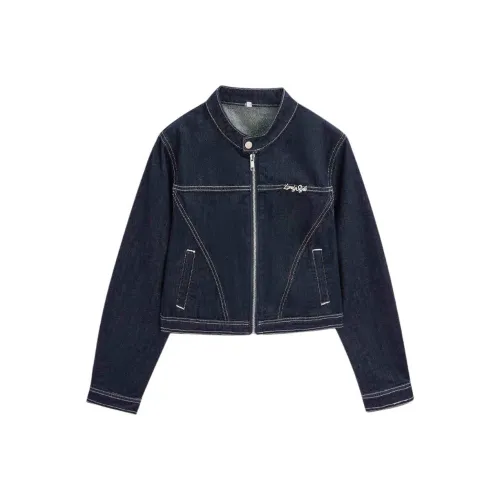 Love To Serve Denim Jacket Women's Denim Dark Blue