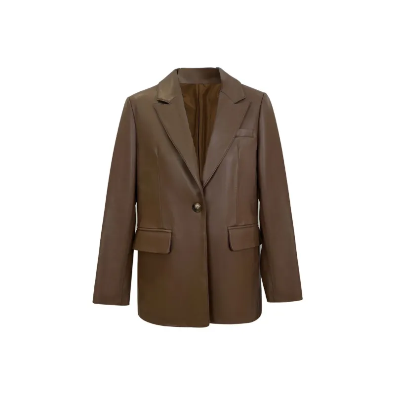 Kele Coco Leather Jacket Women's Gold Brown-0