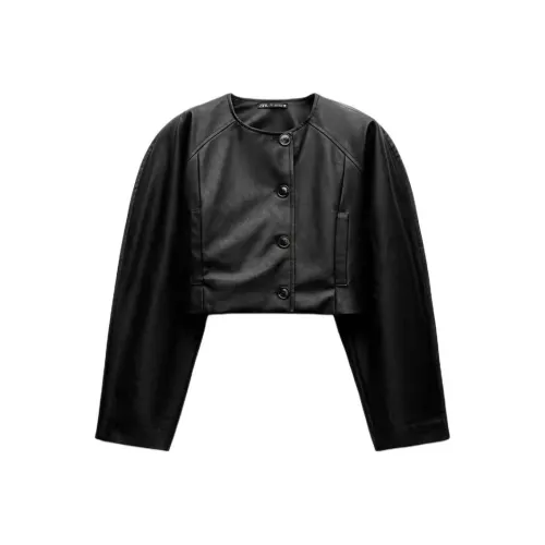 ZARA Leather Jacket Women's Black
