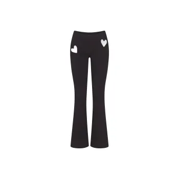 SKIMS Valentine's Day Collection SS25 COTTON JERSEY HEART FLARE LEGGING Casual Pants Women's SOOT/Smoke Gray