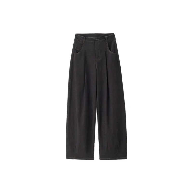 UNIQLO Casual Pants Women's Dark Blue Denim-0
