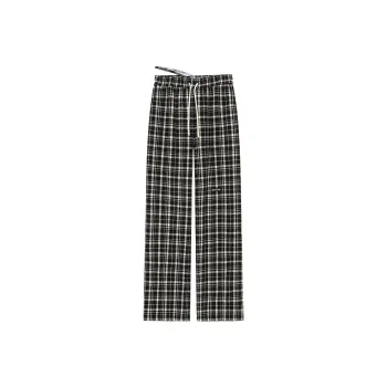 CHUU Casual Pants Women's Black White Plaid