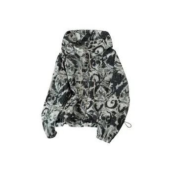TOUCH Cropped Coat Women's Black Green Multicolor