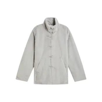 Agnes B. FW24 Velvet-feel Coat Women's Gray