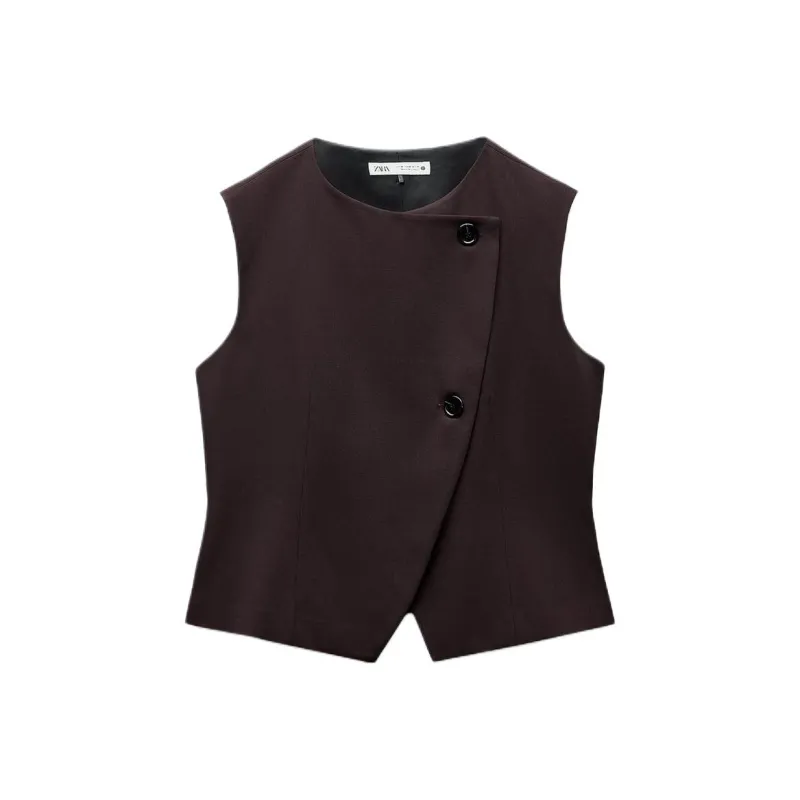 ZARA ZW Series Vest Women's Brown-0