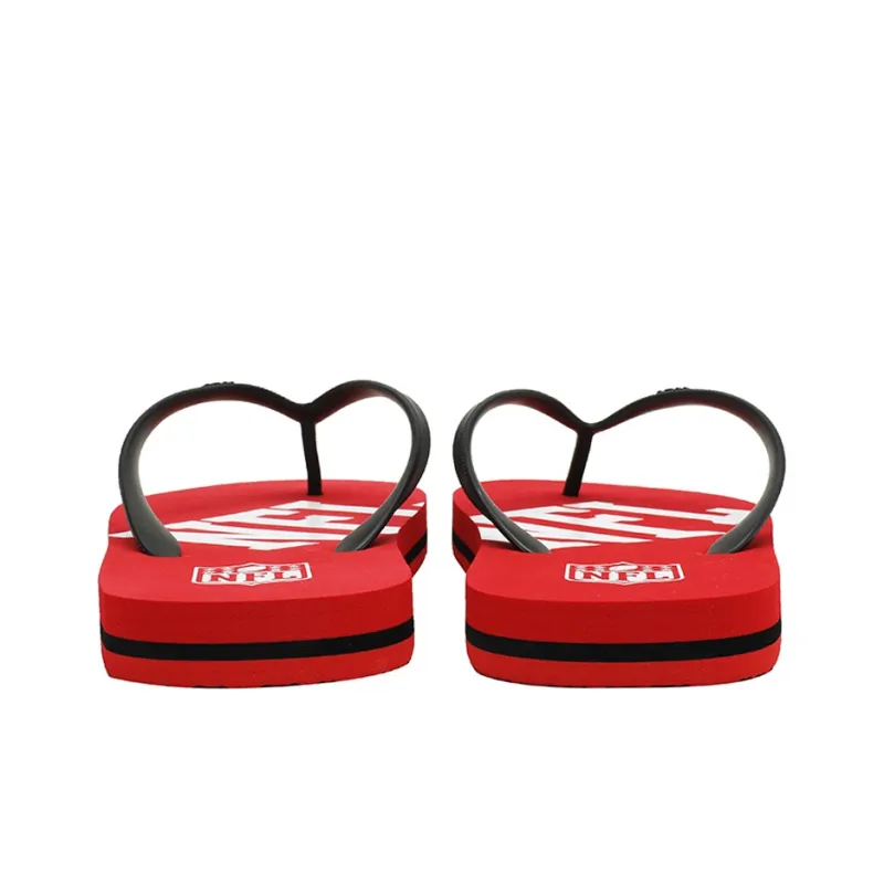NFL Quiet Odor Resistant Abrasion Resistant Slip Resistant Flip Flops Men's Red-3